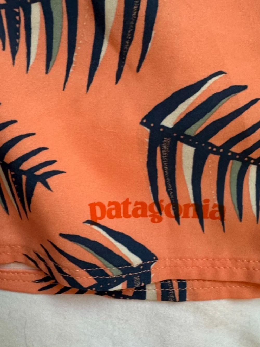 Patagonia Men’s Board Shorts Size 30 Orange Fish Skeleton Print Swim Trunks